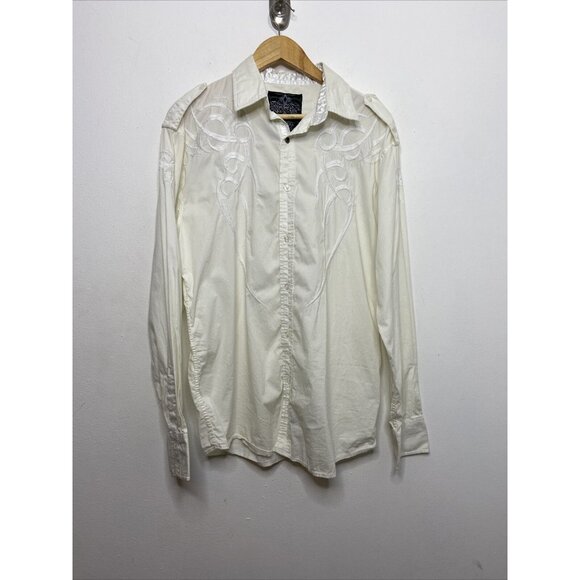 Roar Shirt Men's L Button Long Sleeve Embroidered Pearl Snap Empire Phoenix - Picture 1 of 8